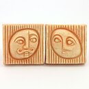 Lars Bergsten (1960s) Two Wall Plaques with Couple Head Relief 9 cm (3)