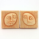 Lars Bergsten (1960s) Two Wall Plaques with Couple Head Relief 9 cm (3)