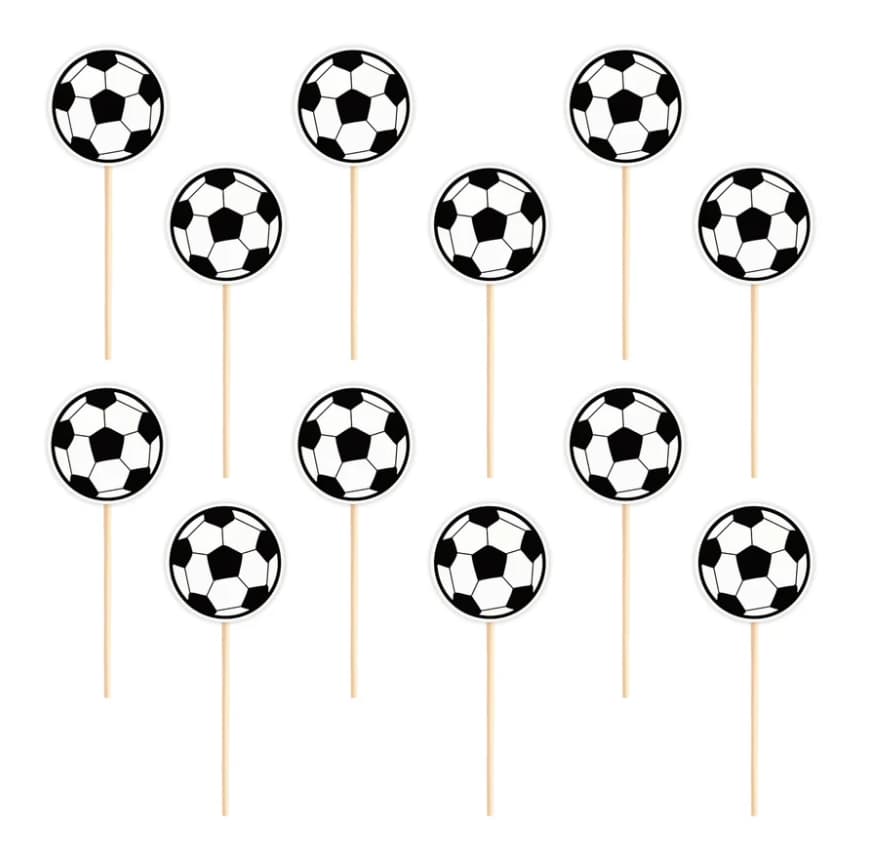 Cake picks - Fotbollar 12-pack - 2