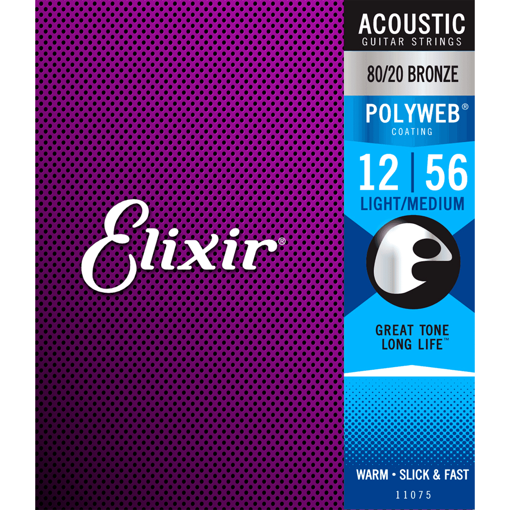 Elixir Polyweb 80/20 Bronze Acoustic Strings 012-056