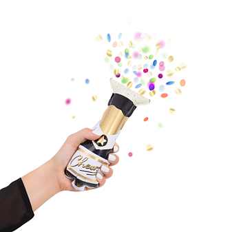 Folieballong med konfetti - Champagne "Cheers"