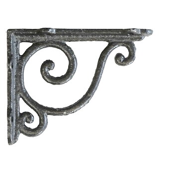 Antikgrå grå konsoll hyllbärare gjutjärn snirklig shabby chic lantlig stil