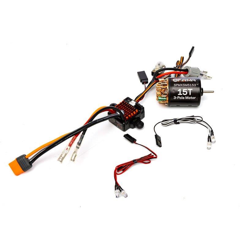 Spektrum Firma 70A Brushed Smart ESC, 2S-3S: IC3 / 15T Brushed Motor Combo - 4