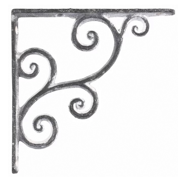 Antikgrå zinkgrå konsoll hyllbärare gjutjärn snirklig shabby chic lantlig stil Gårdsromantik - 2