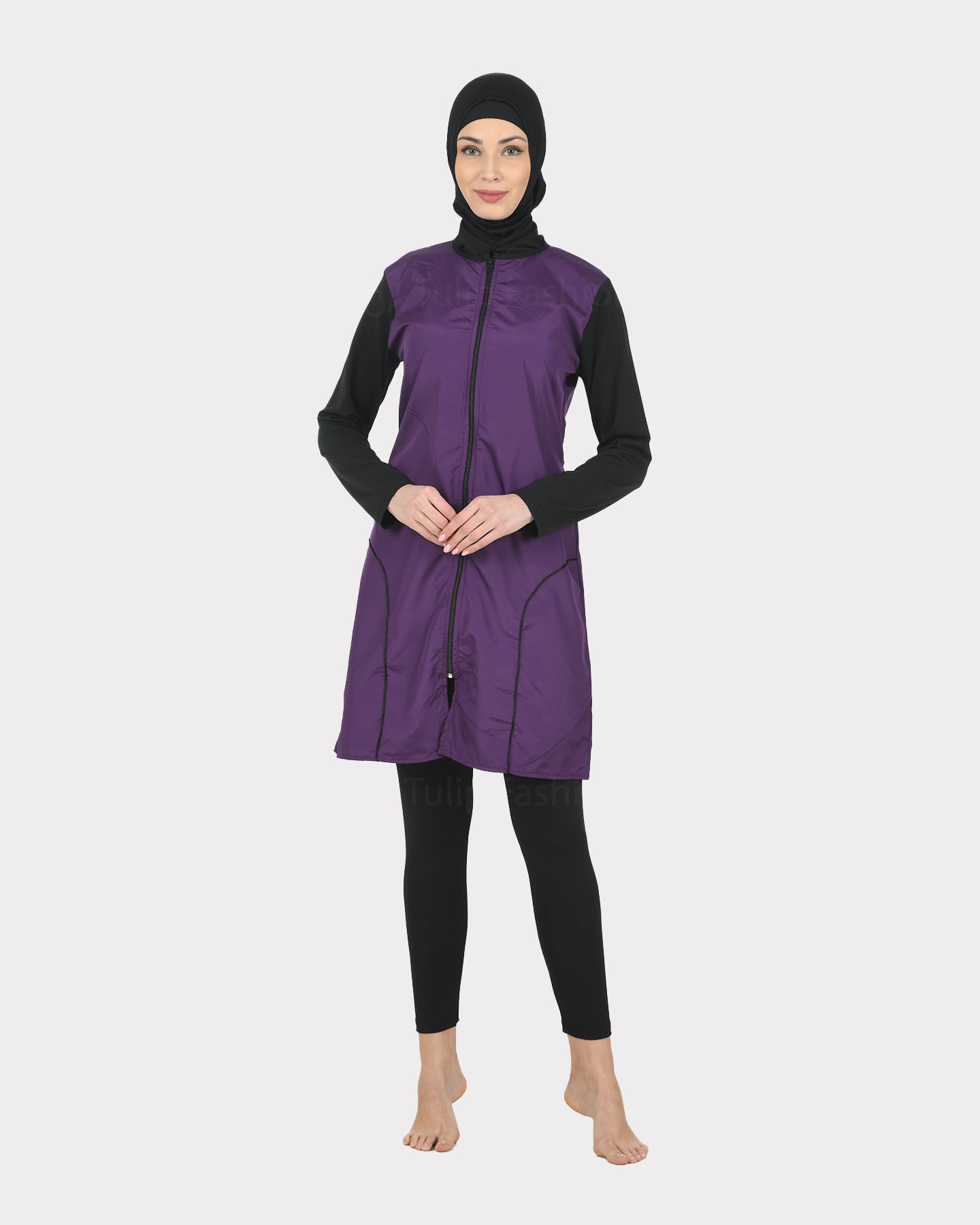 Muslim Swimsuit with hijab - Purple - 7