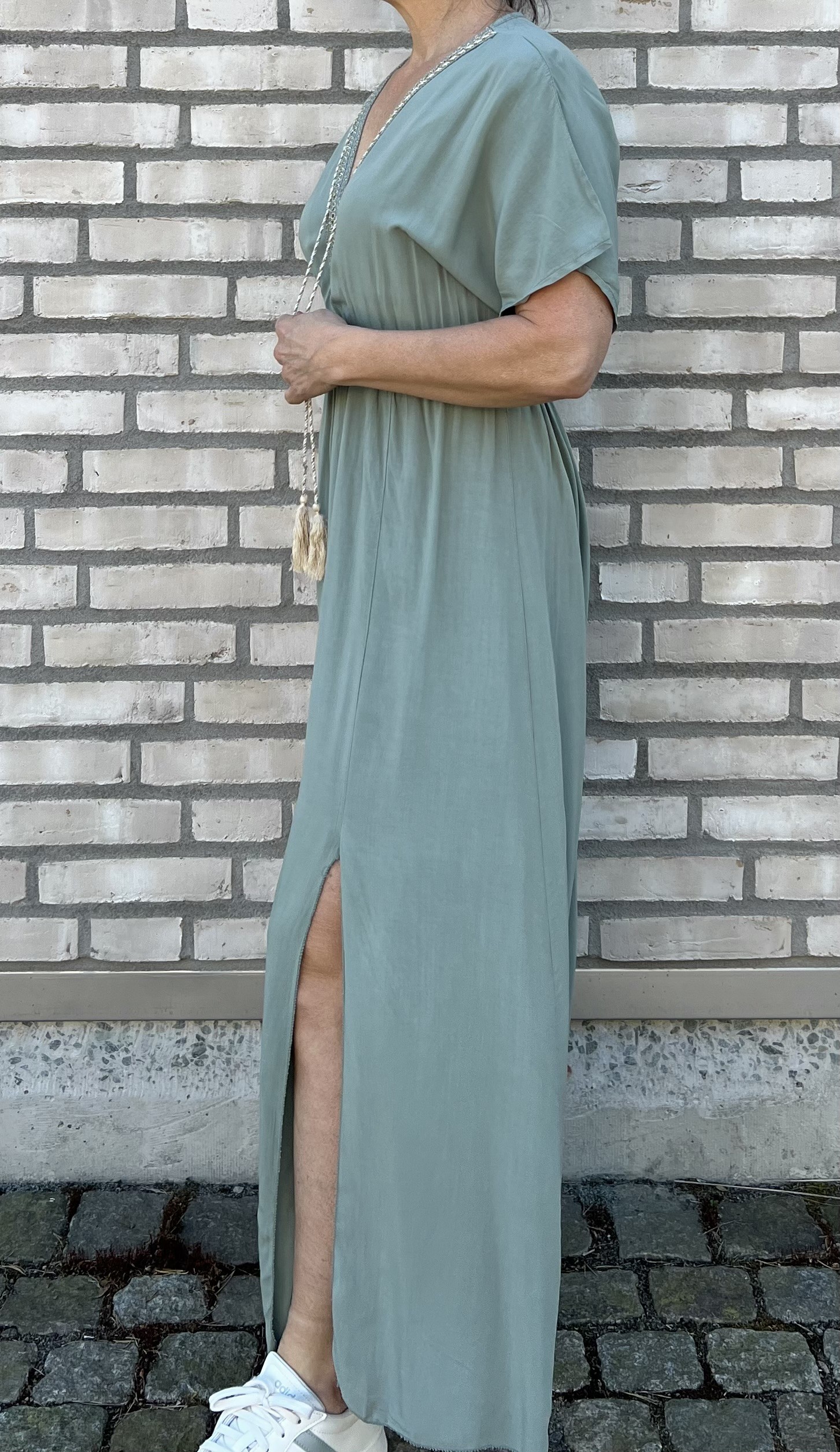 Cosy House Klänning Annie Tassel Khaki - 4
