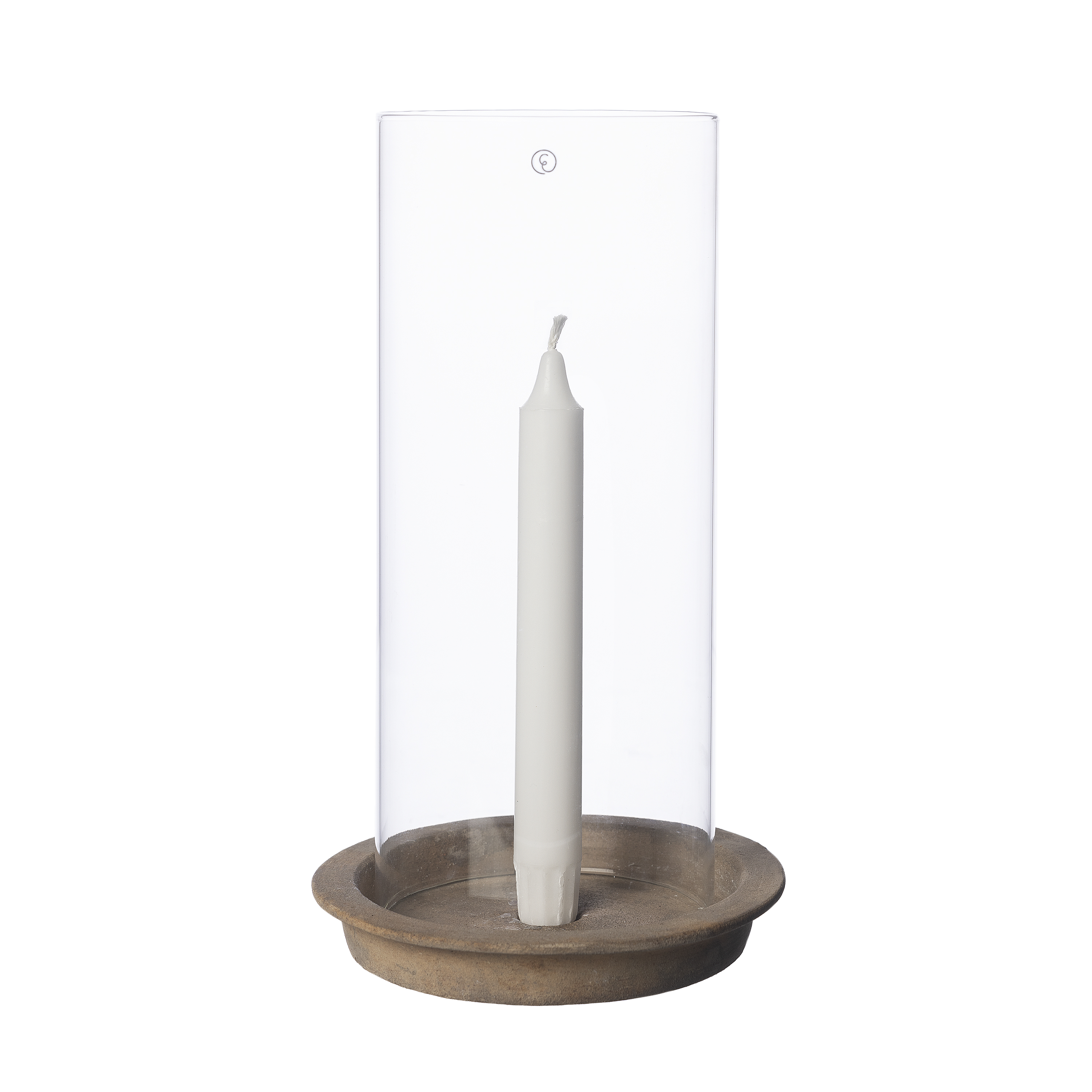 Ljuslykta av glas/terracotta - Ernst - 3