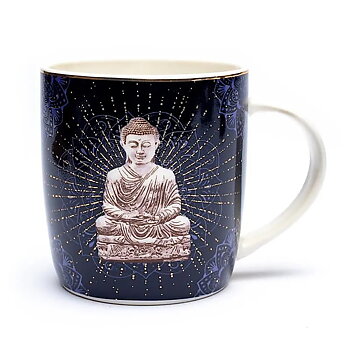 2 st. Temugg med sikt Buddha blå -- 400 ml