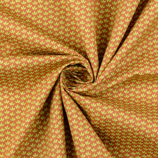 Småmönstrad Poplin Små Löv - 2