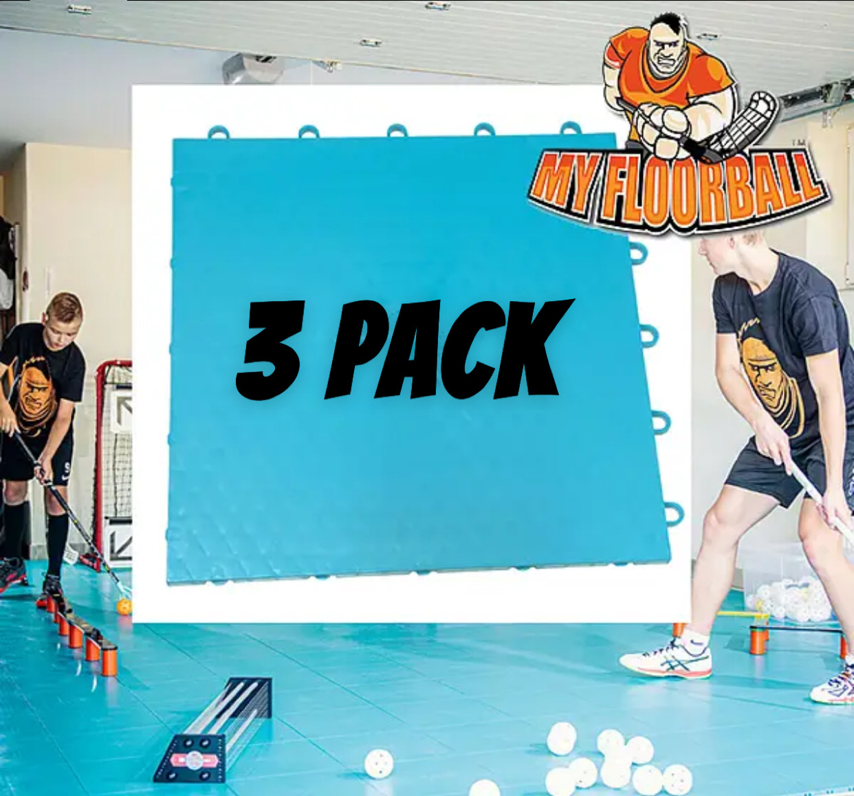 MyFloorball Flooring  3 Pack (Totalt 54 Golvplattor)