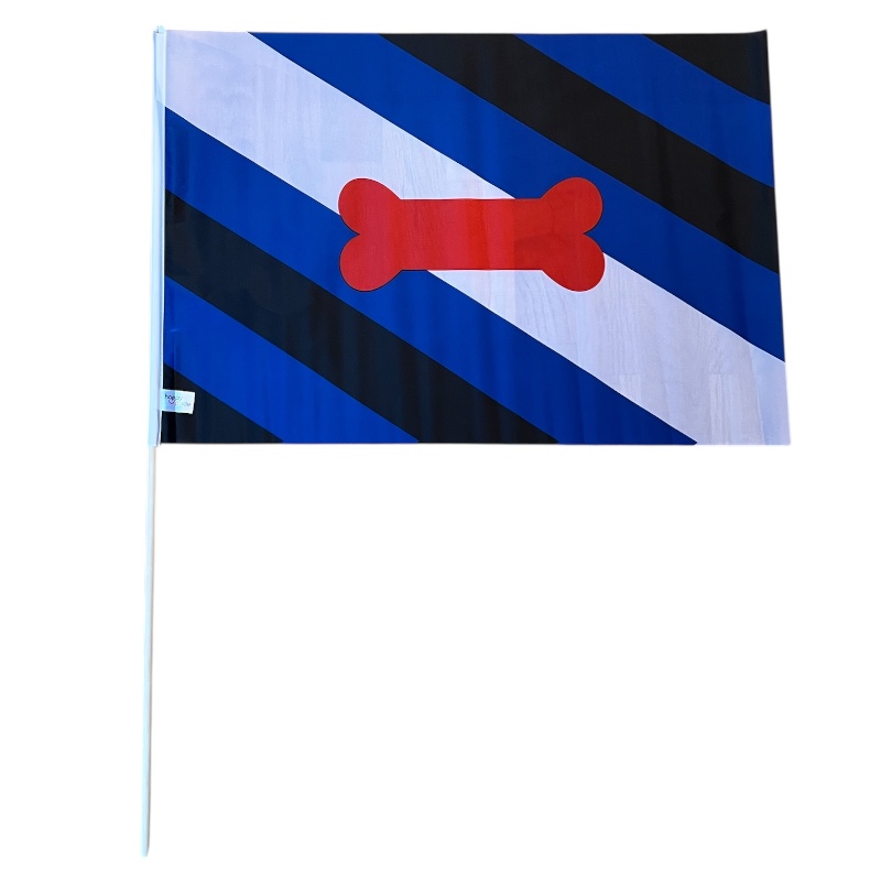 Puppy flag on a stick medium size 