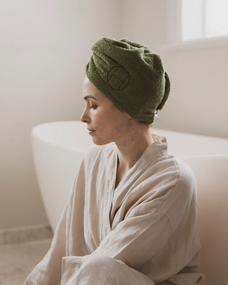 Green Heads Hair Towel Wrap - Hårhandduk - 3