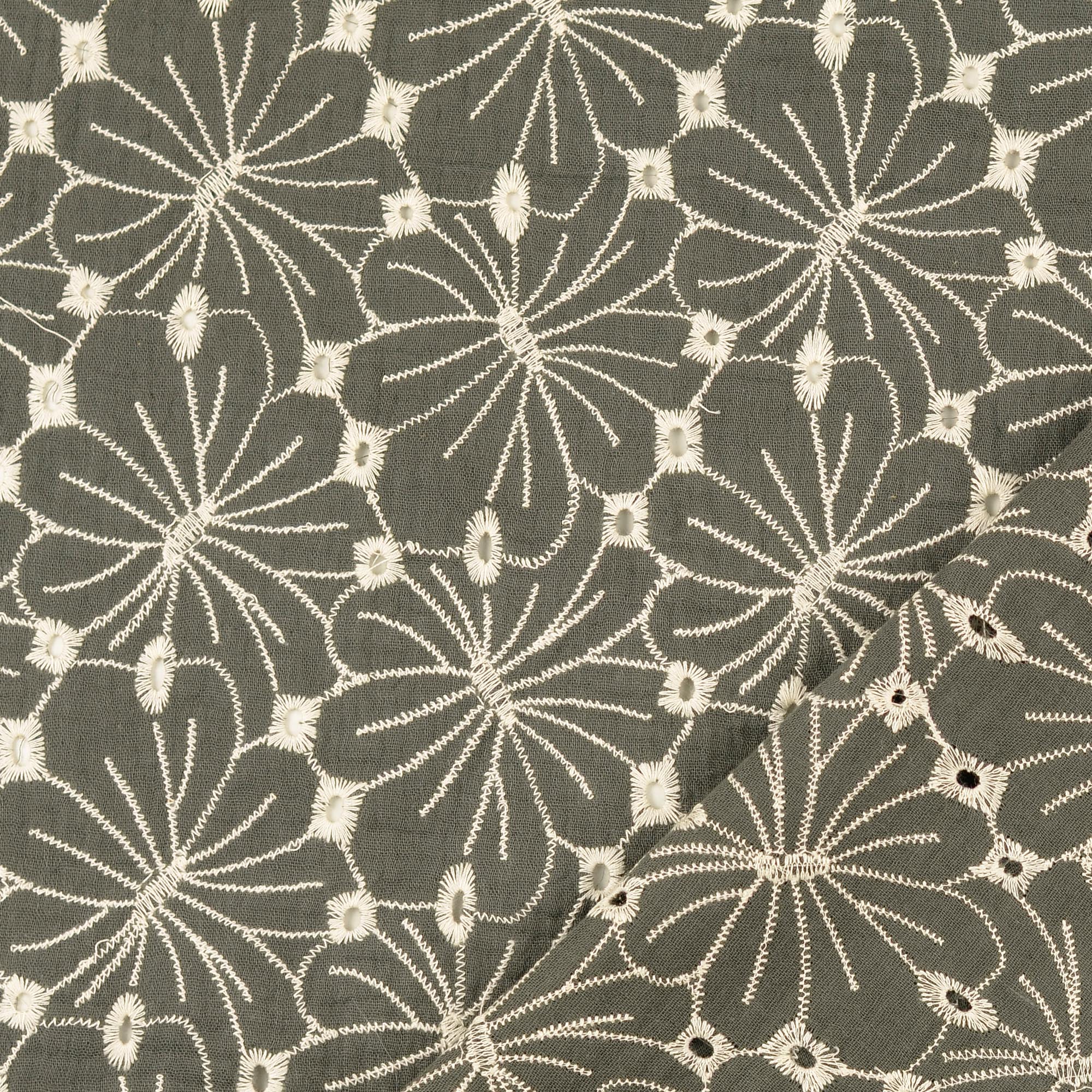 MUSLIN FLORALS - DARK KHAKI - 3
