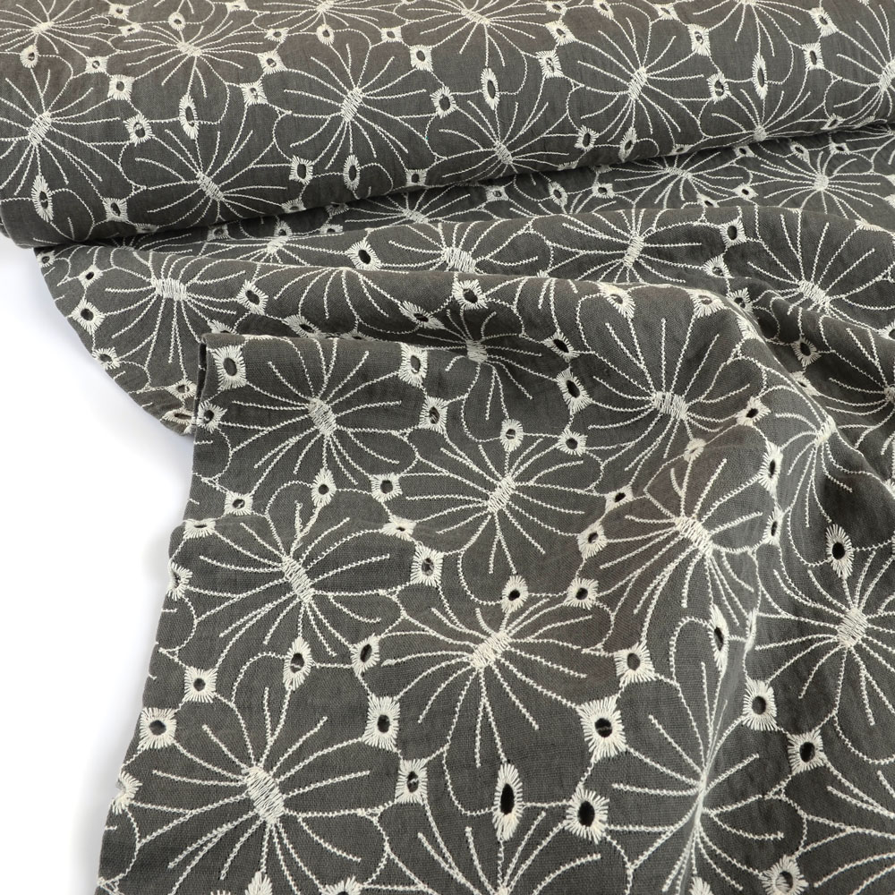 MUSLIN FLORALS - DARK KHAKI