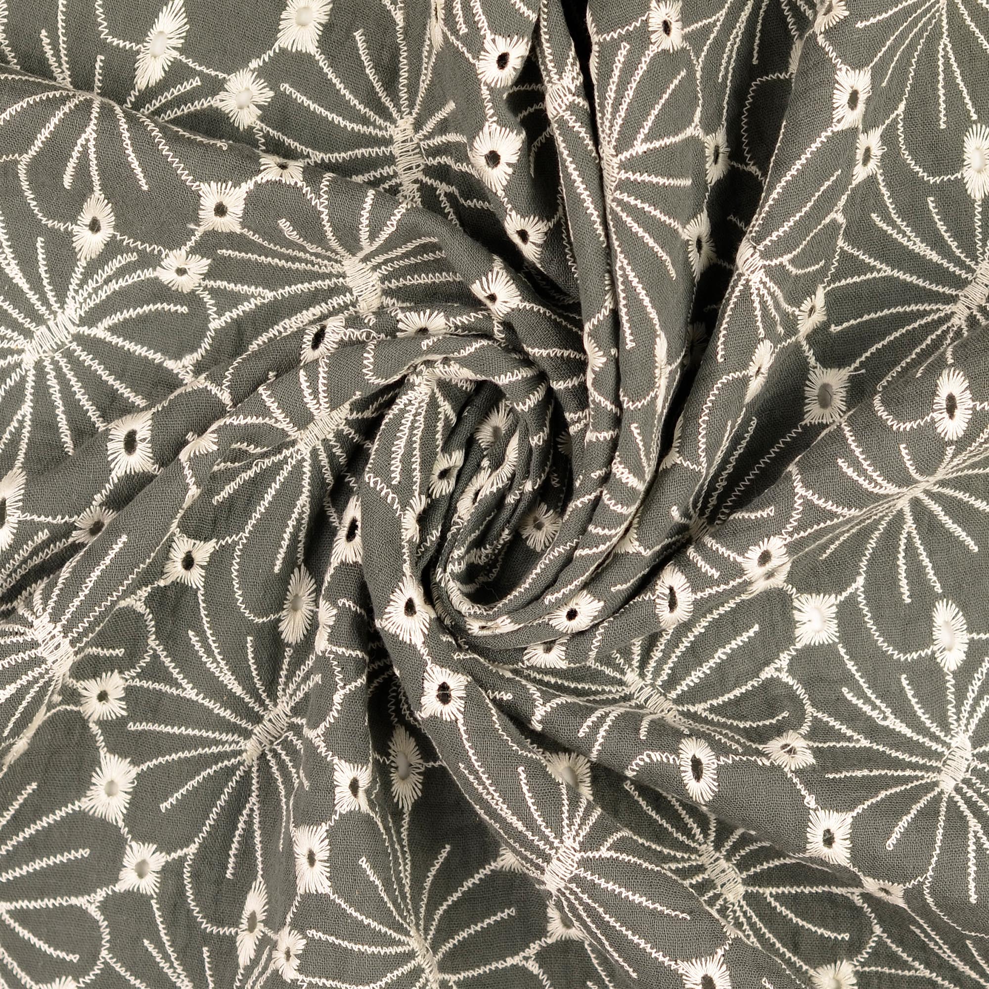 MUSLIN FLORALS - DARK KHAKI - 4