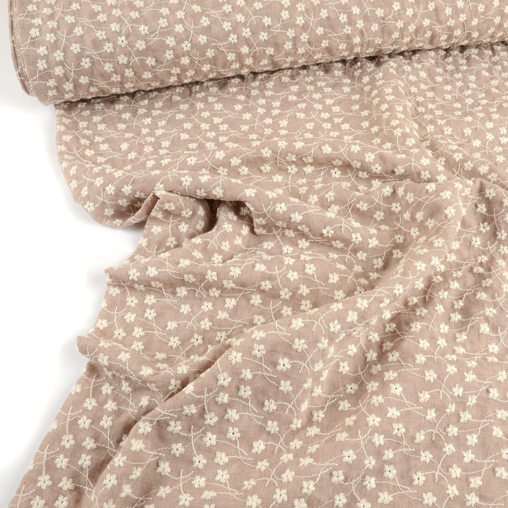 MUSLIN MINI FLOWER - TAUPE