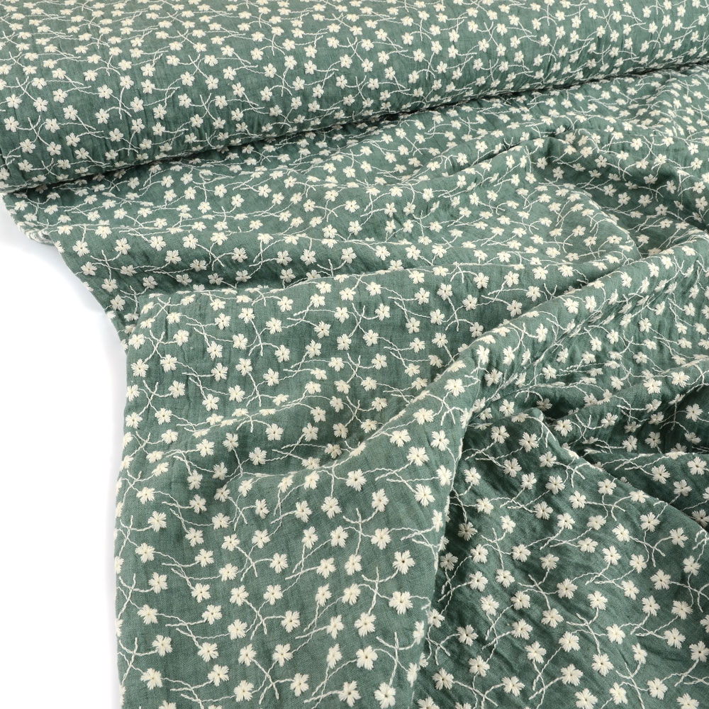 MUSLIN MINI FLOWER - GREEN