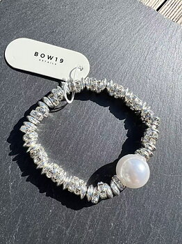 BOW19 Glow Bracelet Elastic Big Silver