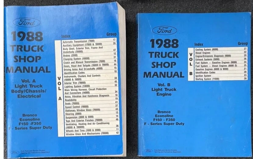 1988 Ford Light Truck Shop Manual set