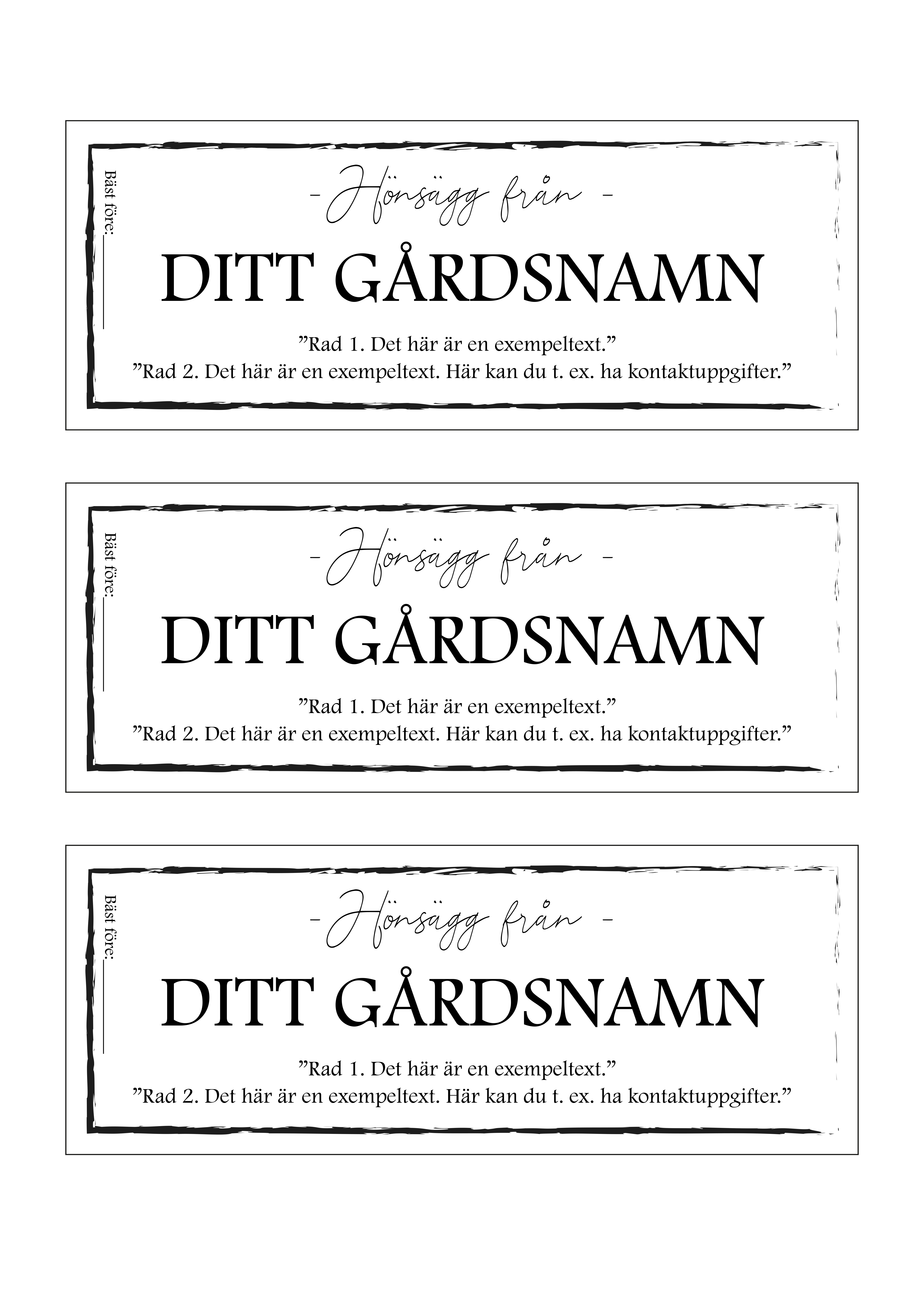 Etikett EGEN TEXT med flera rader, "STILREN", 18x7cm (Digital produkt) - 4