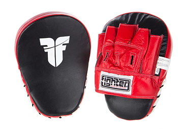 Fighters Inc Focus Leather Mits(par) Black/Red