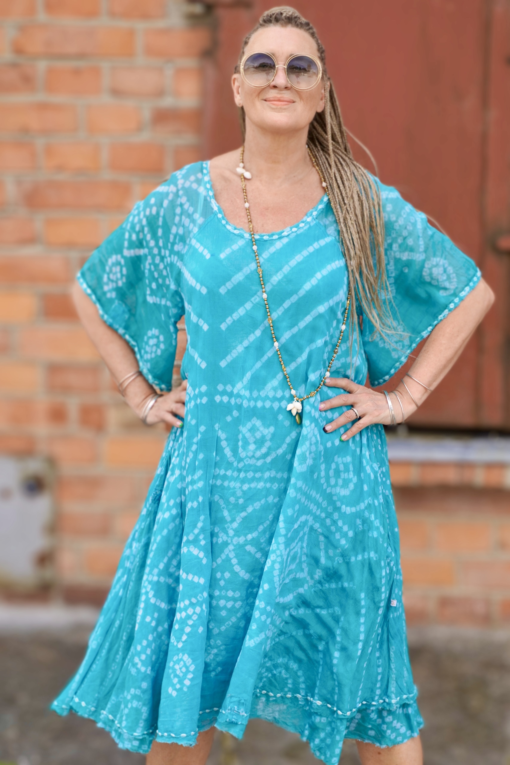 RAFI COTTON BATIK  DRESS POOL BLUE - 4