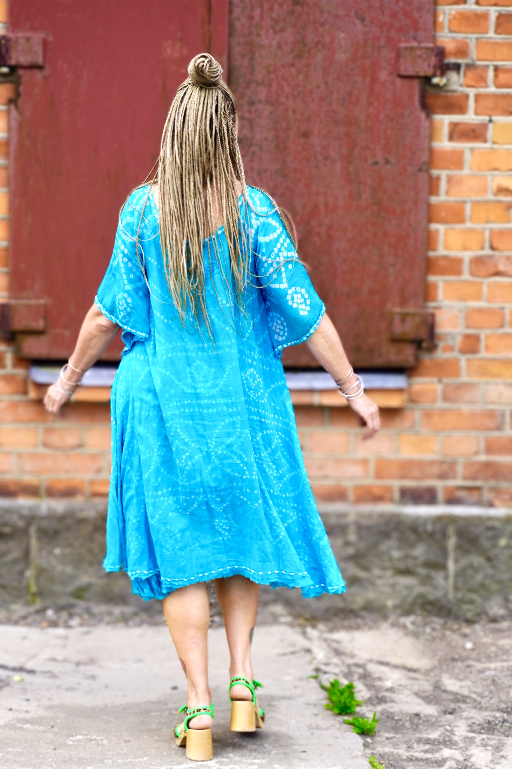 RAFI COTTON BATIK  DRESS POOL BLUE - 5