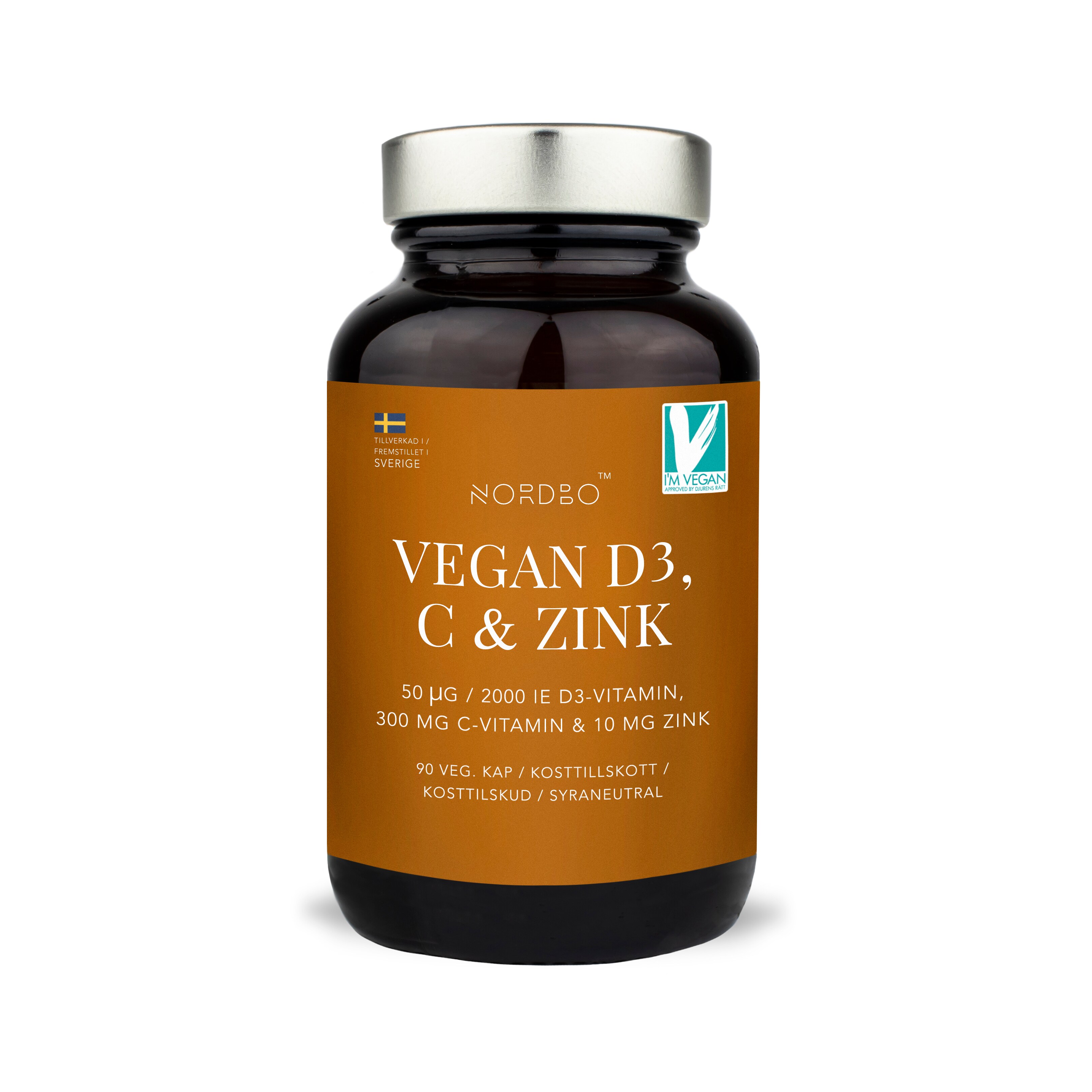 D3, C-Vitamin & Zink 90 kapslar Nordbo