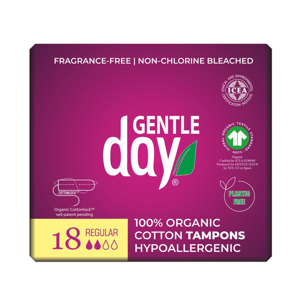 Tamponger bomull regular 18 st Gentle Day