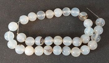 Agat Pärlor på Sträng - Rund, 10mm