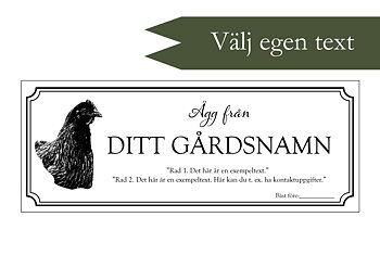 Etikett EGEN TEXT med flera rader, "VINTAGE", 18x7cm (Digital produkt)