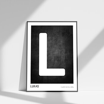 PERSONLIG BARNPOSTER SVART