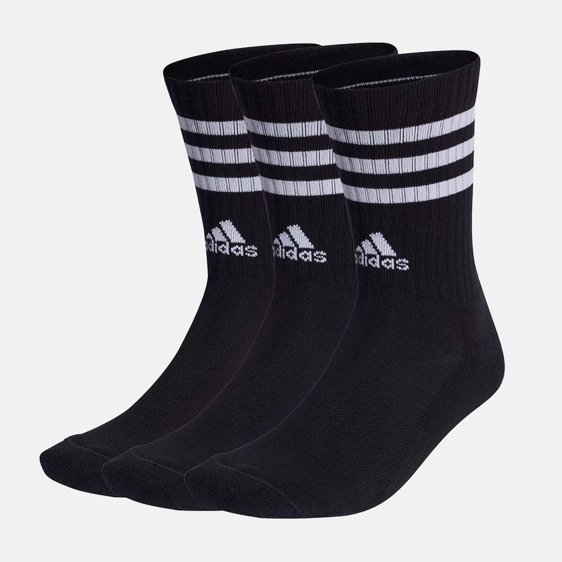 Adidas - 3-Stripes Cushioned Crew Socks 3p Black/White