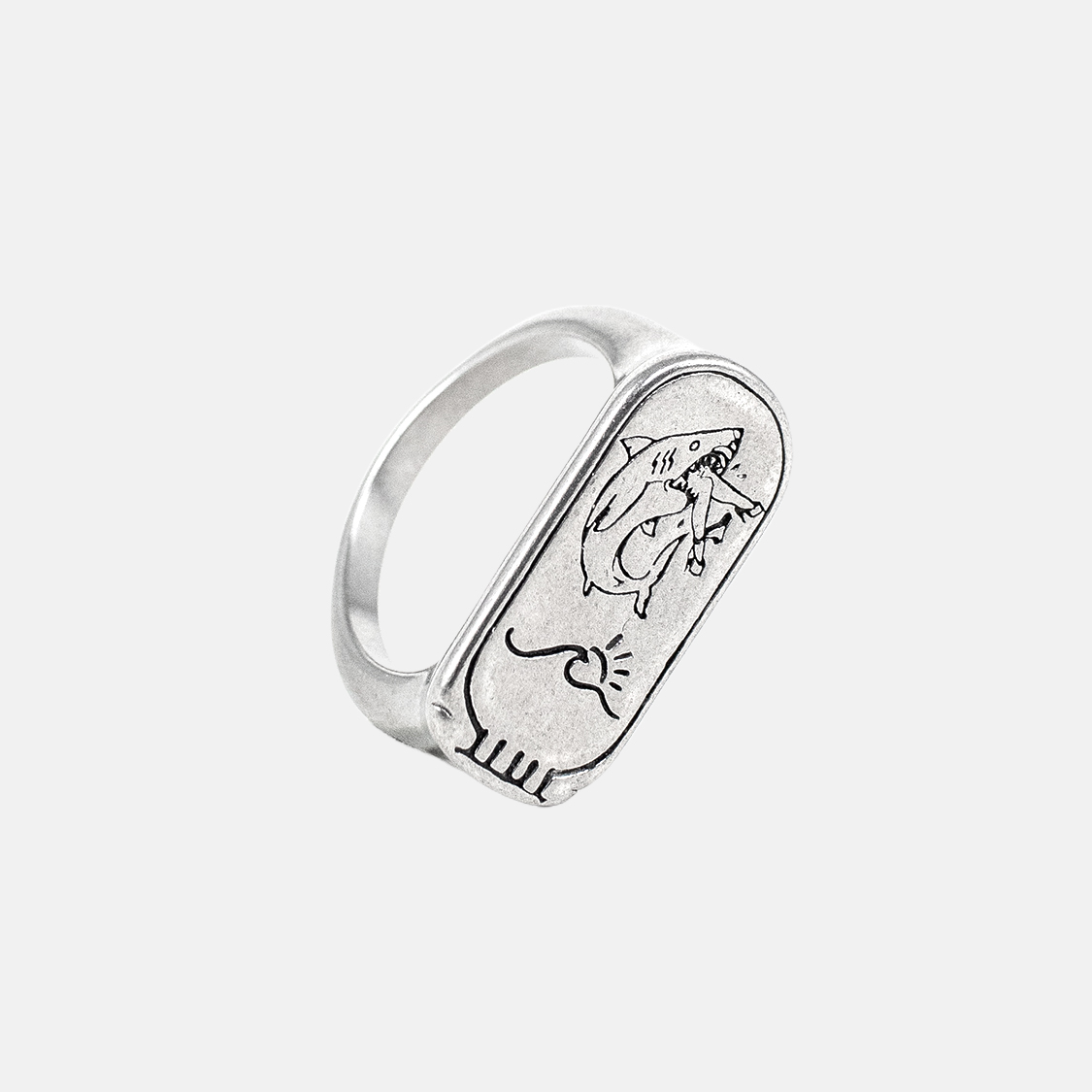 Jernhest - Haman Shark Ring Unpolished Silver - 2