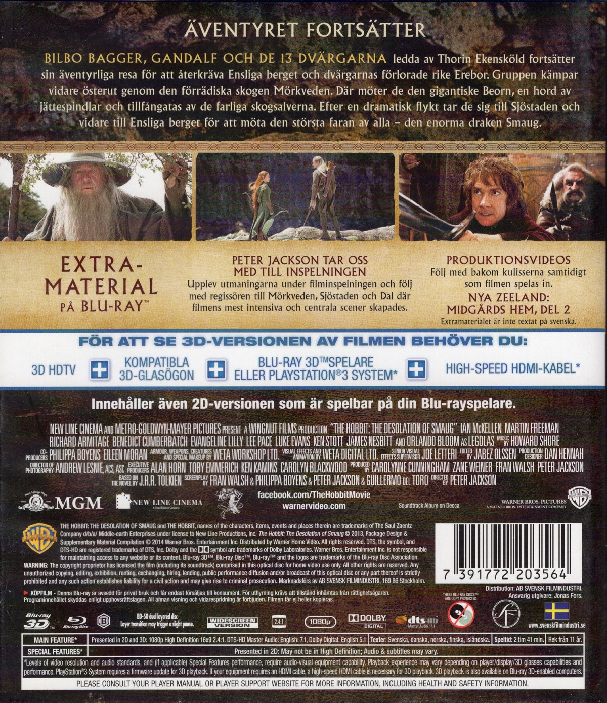 Hobbit - Smaugs Ödemark (4-disc) (Real 3D + Blu-ray) - 2