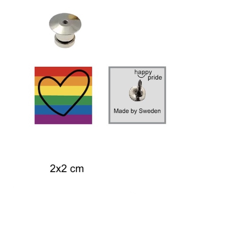 Prideflagge mit eingravierten Herzansteckern - 2