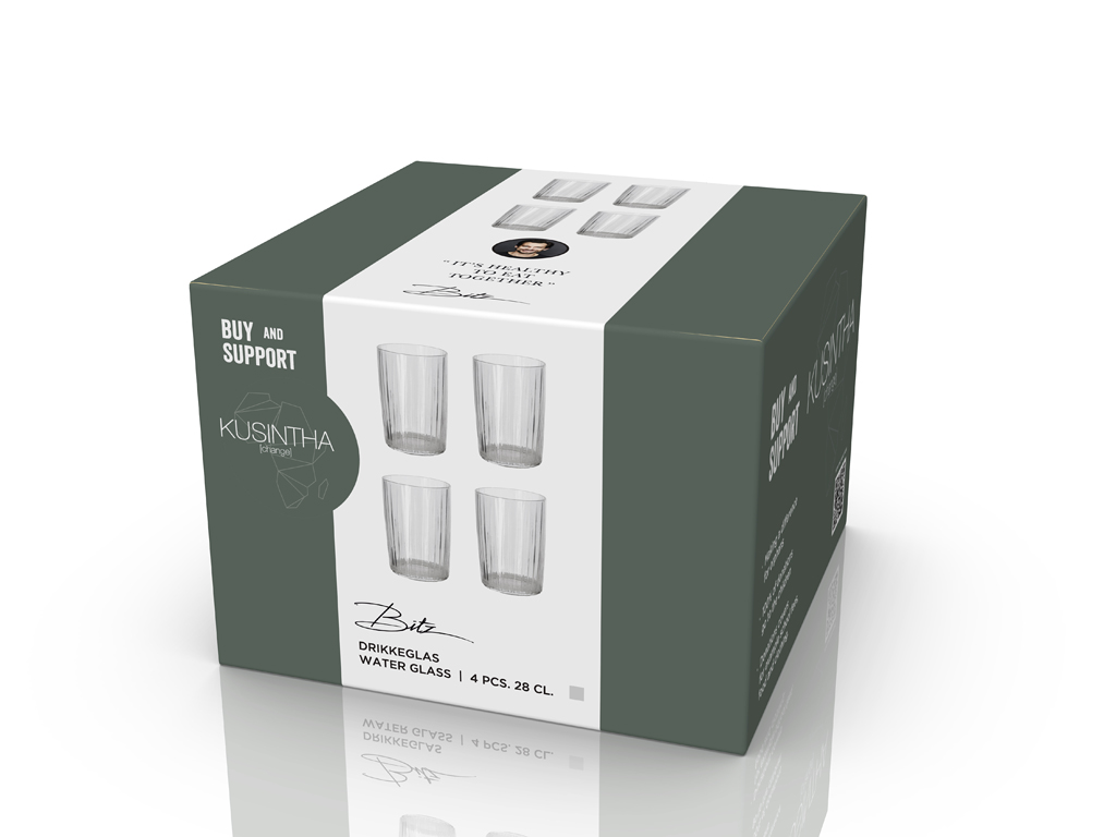 BITZ Kusintha Vattenglas Dia 7 x 10,5 cm 28 cl 4 st Clear - 2