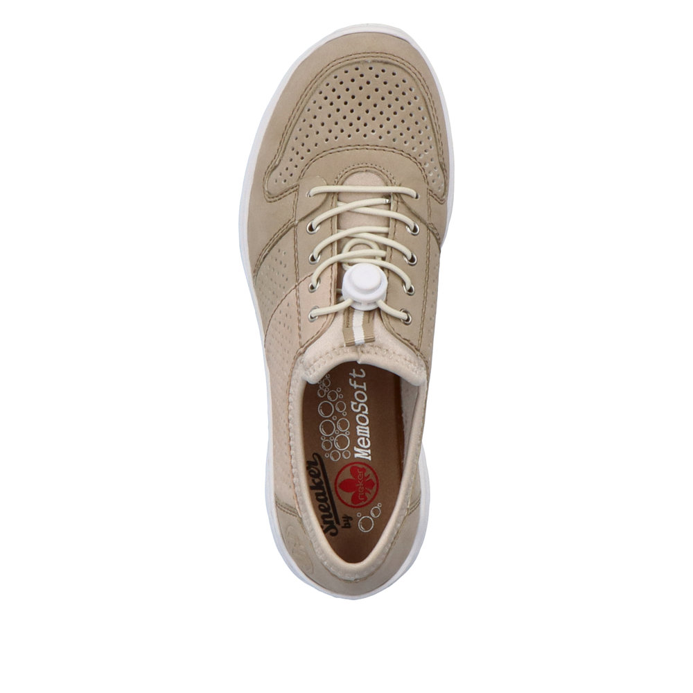 Rieker Damsneaker snabbsnörning Beige - 4