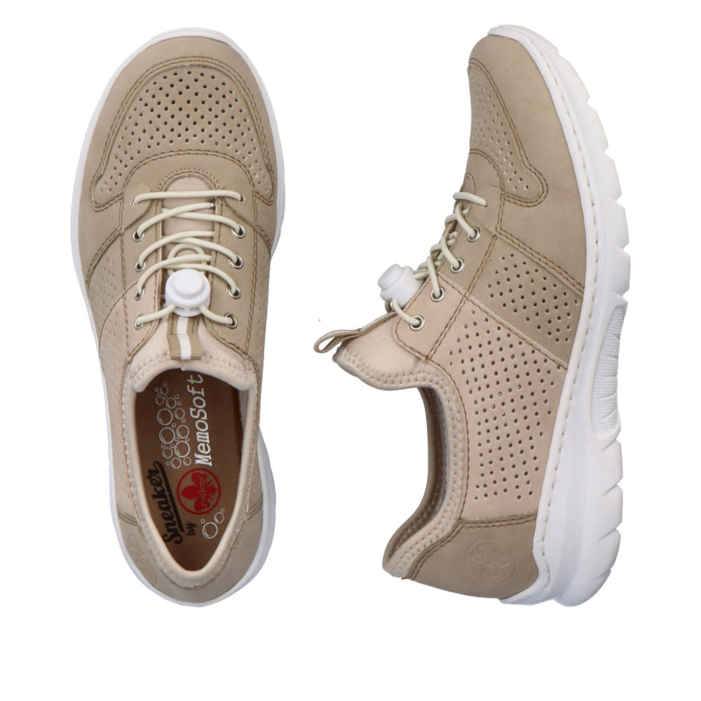 Rieker Damsneaker snabbsnörning Beige - 8