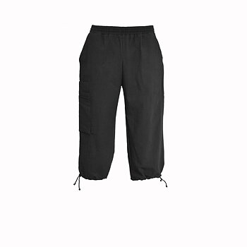 Capribyxa Unisex, krinklad bomull - Svart 