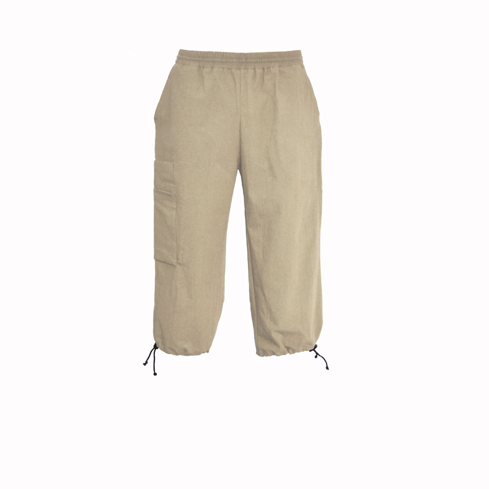 Capribyxa Unisex, krinklad bomull - Beige  