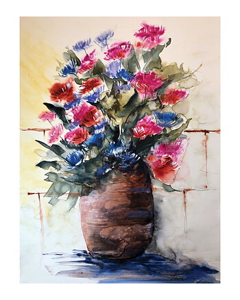 Blommor I Terrakottavas - Poster