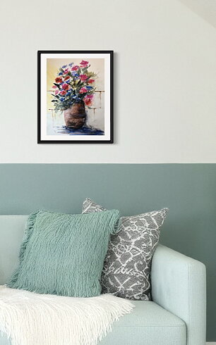 Blommor I Terrakottavas - Poster