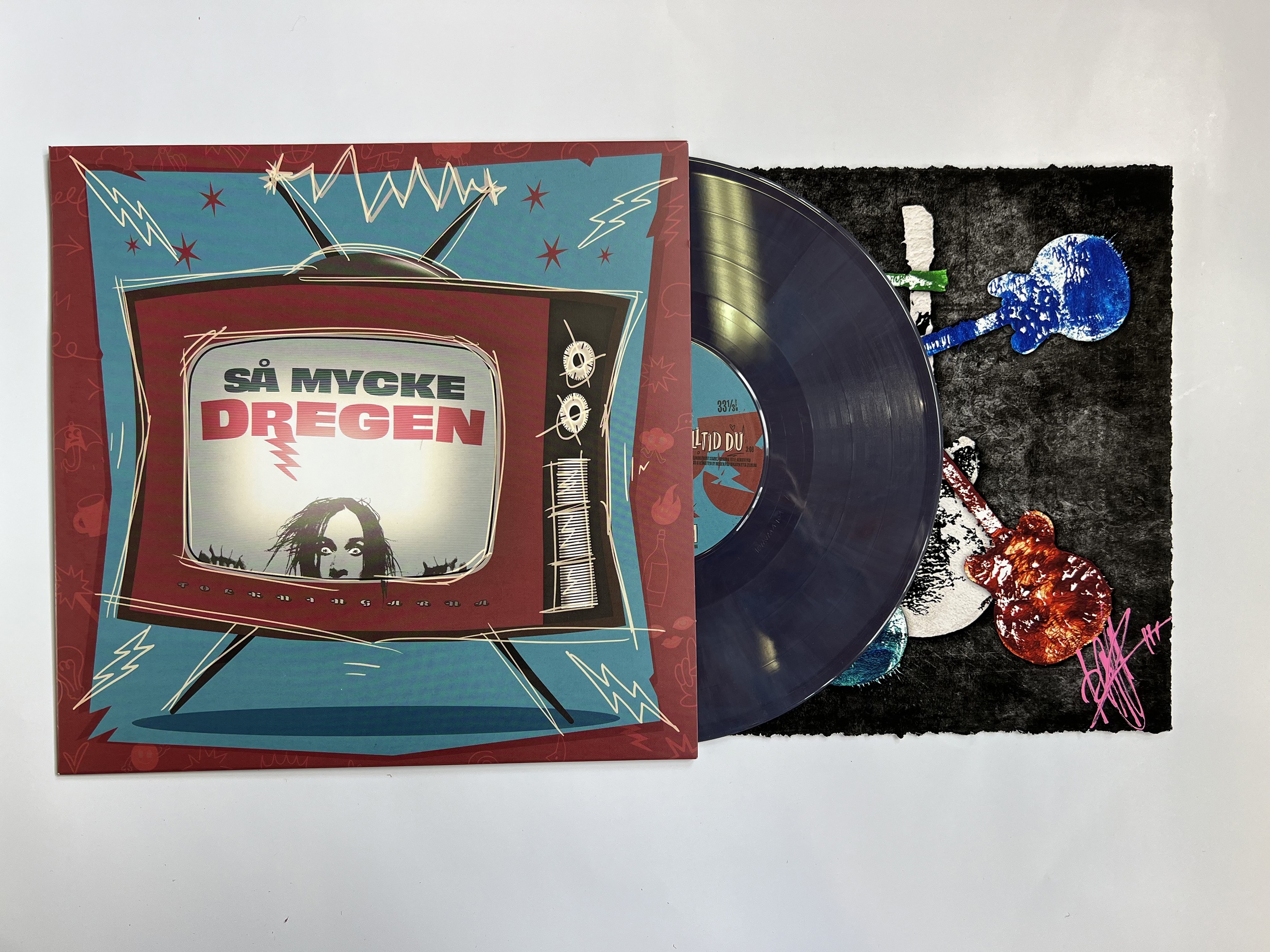 DREGEN - SÅ MYCKE DREGEN, 10" EP (BLUE/BROWN MARBLE VINYL) + LITHOGRAPHY - 2