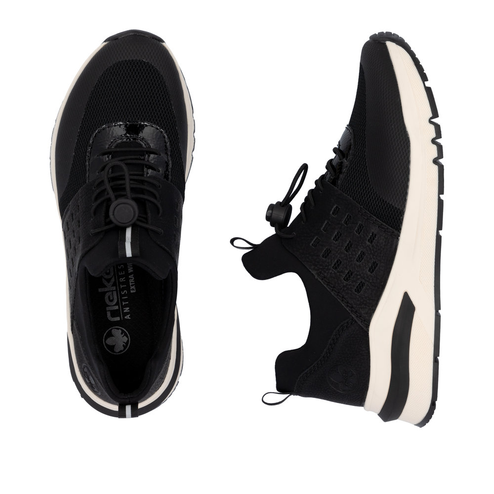 Rieker Damsneaker snabbsnörning Svart - 8