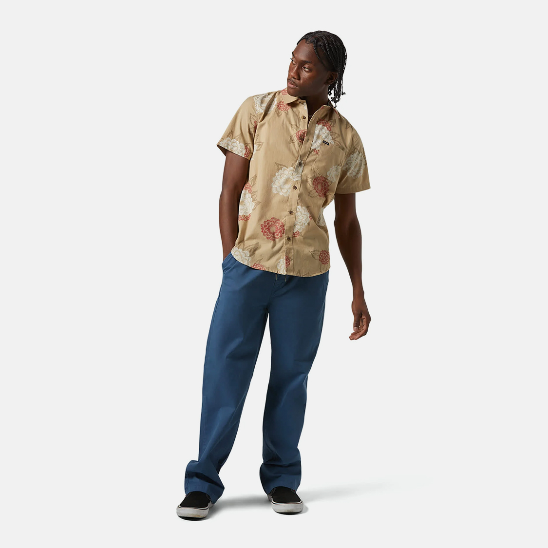 Brixton - Charter Print SS Shirt Cream/Painterly Floral - 3