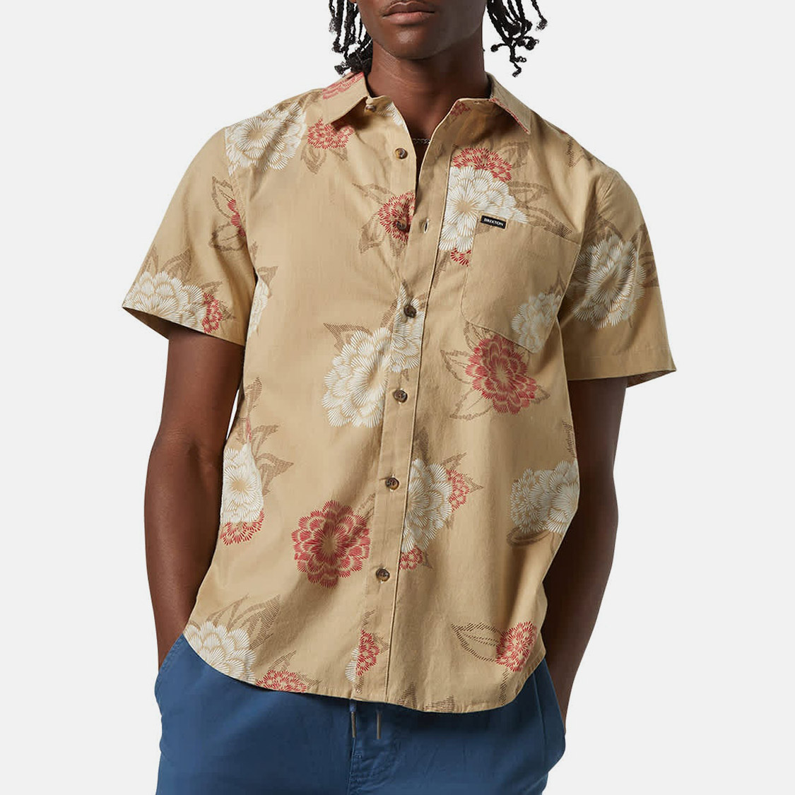 Brixton - Charter Print SS Shirt Cream/Painterly Floral