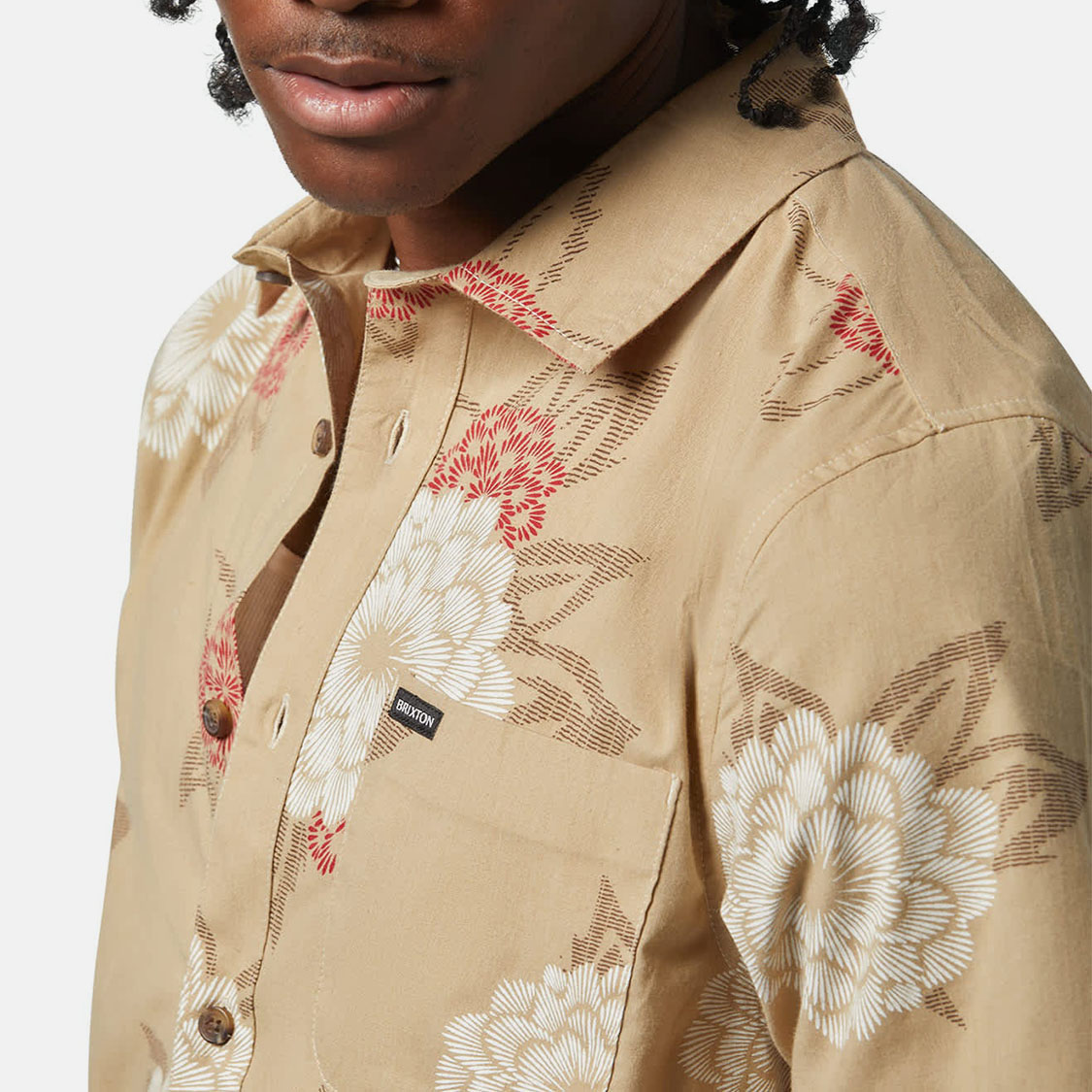 Brixton - Charter Print SS Shirt Cream/Painterly Floral - 4