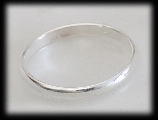2 mm. Slät välvd ring i Äkta silver. - 2