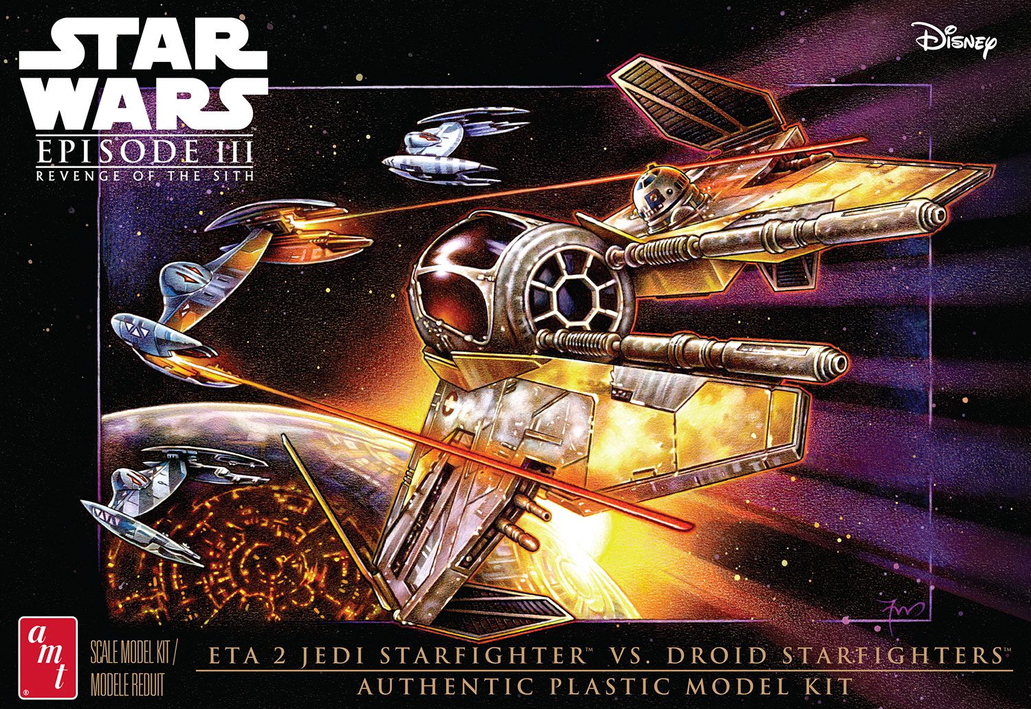 1/48 Star Wars: Revenge of the Sith Jedi Starfighter vs Droid Fighters